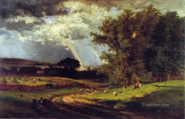 Un paisaje de lluvia pasajera Tonalista George Inness Pinturas al óleo
